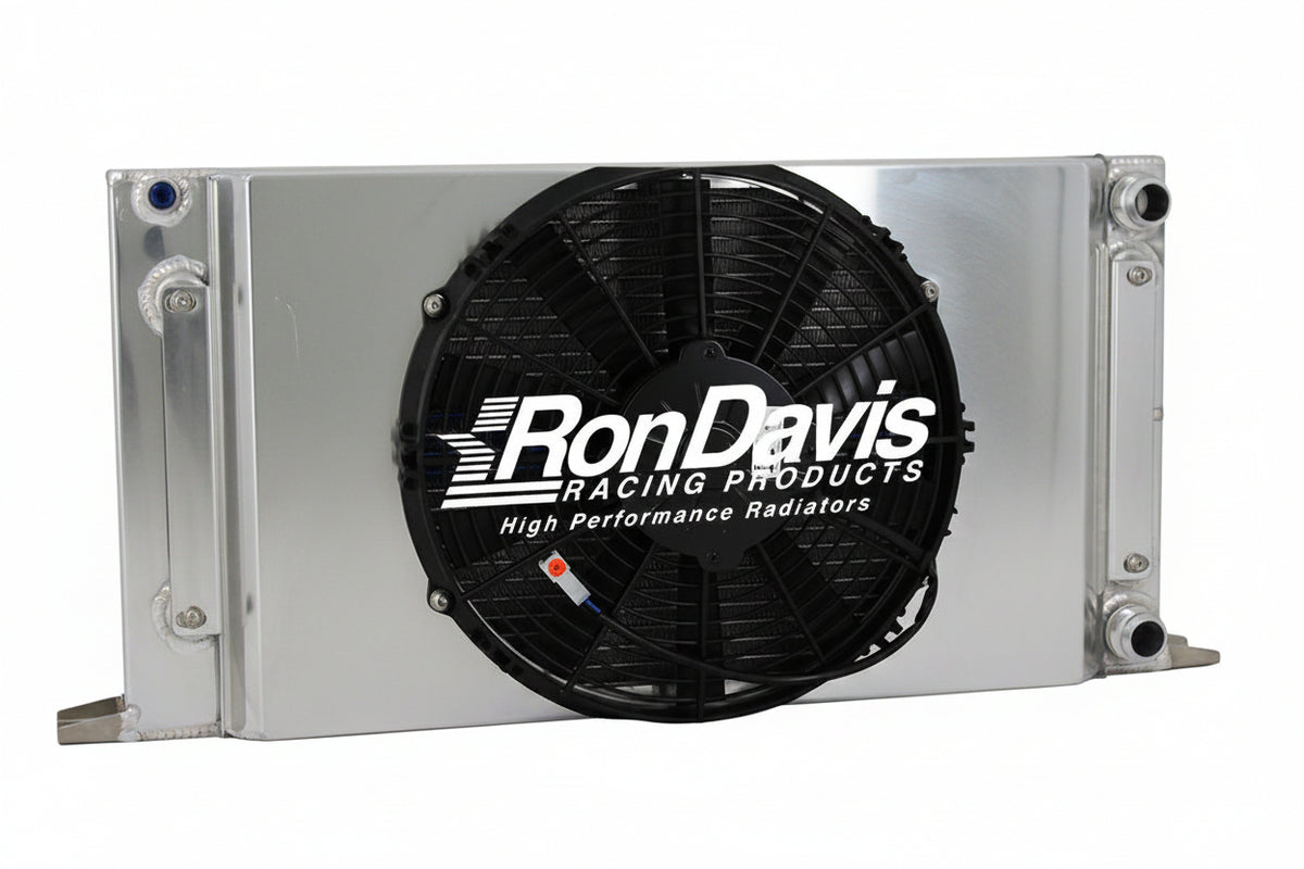 Low Profile Drag Racing Radiator 1A-1100NA-1 25 Wide X 13 Tall X 2 Thick Drag Racing Radiator With Righ ...