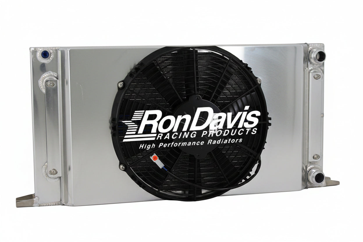 1A-1100NA-1    25 Wide  X 13 Tall X 2 Thick Drag Racing Radiator With Right Side -16AN Hose Connections, No Fill Neck (Copy)